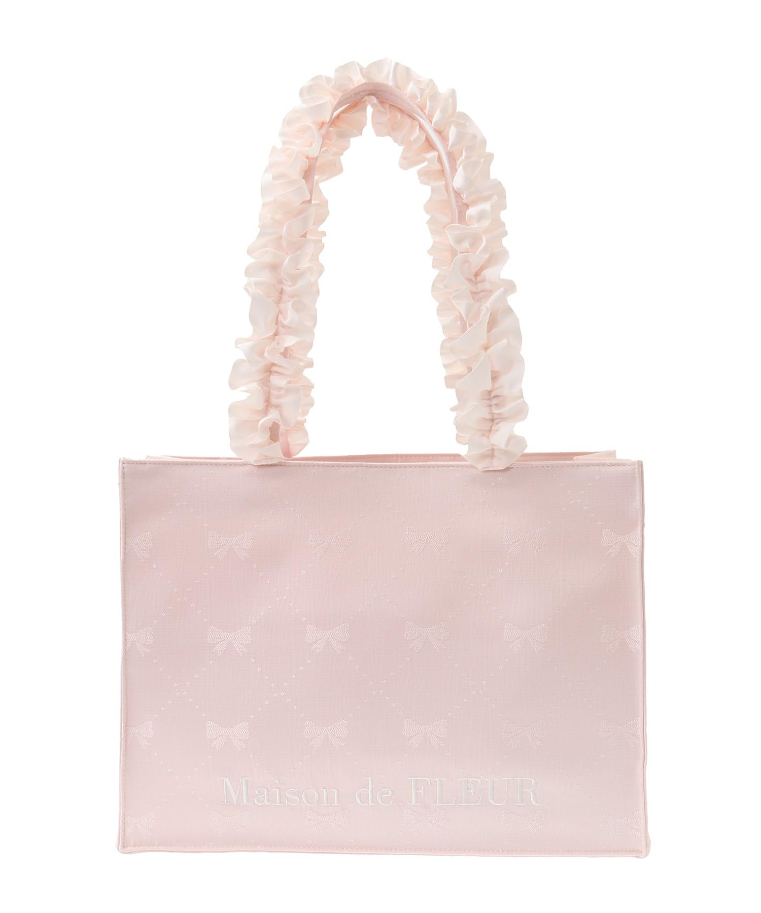 

Maison de Fleur Tote Bag, E-commerce Exclusive Ribbon Pattern Jacquard Square Tote, Medium, Women s, Pink