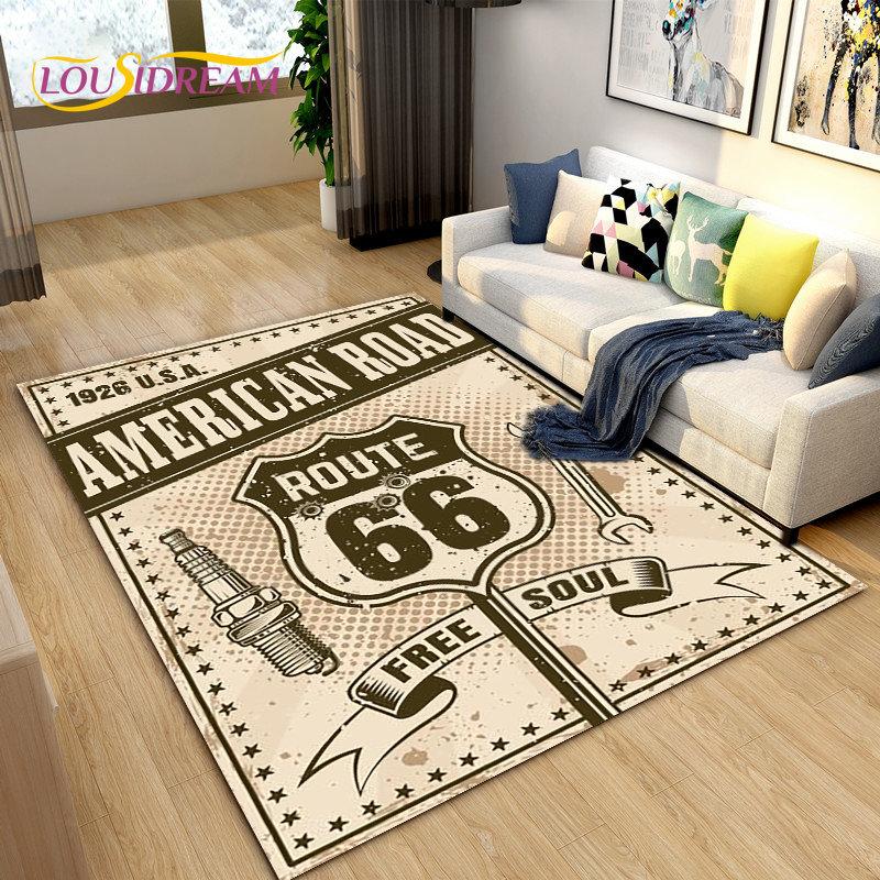 Tarihi Route 66, Ana Yol, mré estrada Alan Kilim, Ev Oturma Odası Yatak Odası Kanepe Paspas Dekor için Halı Halı, Kaymaz Zemin Mat