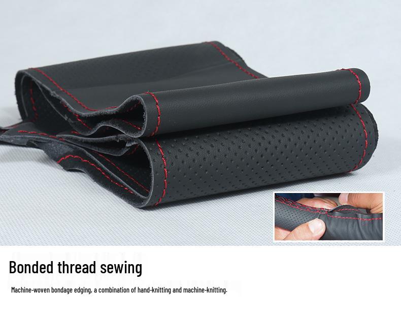 Pokrowiec na kierownicę Volvo S80L Prawdziwa skóra Zamsz Ręcznie szyty Pełne pokrycie dla modelu 2009