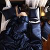 European Solid Color Mulberry Silk Bedding Sets Ice Silk Satin Cooling Bedclothes High Quality Skin-Friendly Smooth Duvet Kit
