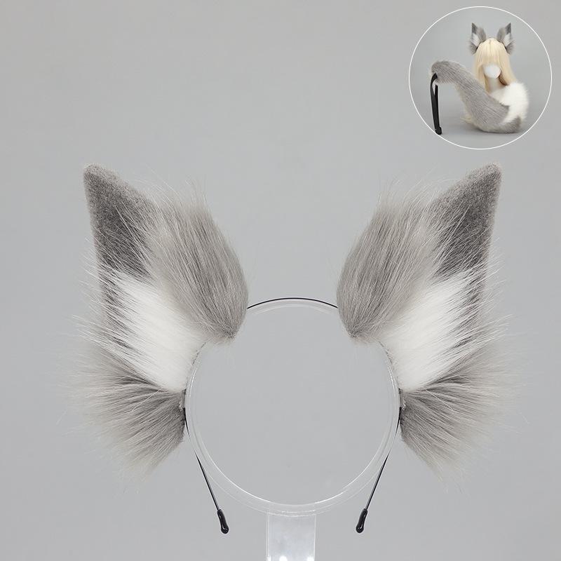 Halloween Fox Ears & Tail Set - Yokai Fox Cosplay Prop, Handmade Fox Girl Kemonomimi Headband