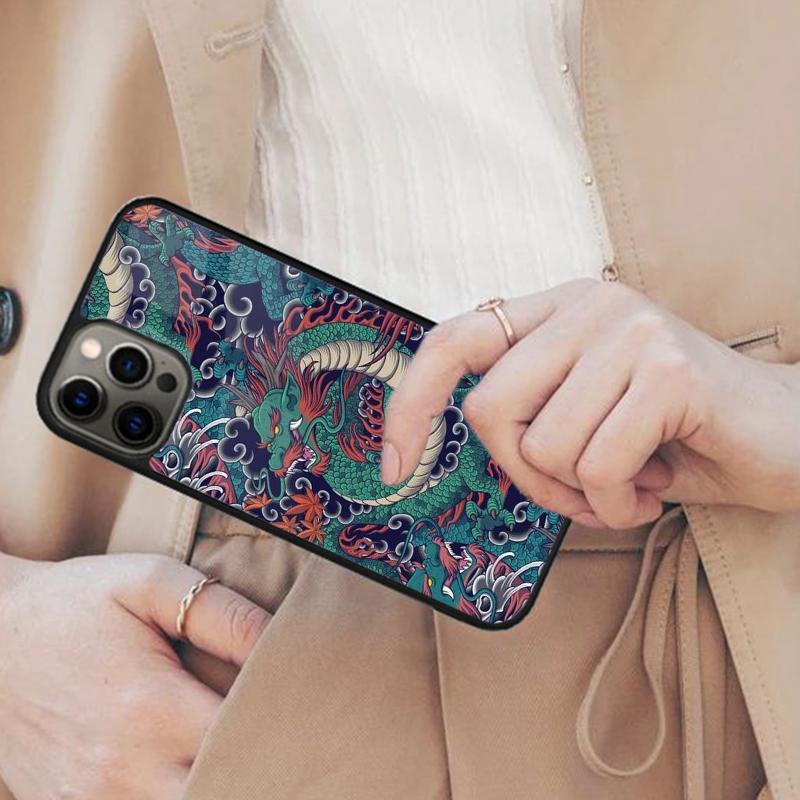 Asian japanese chinese lucky red dragon tattoo Magnetic Phone Case For iPhone 17 Air 16 14 13 12 Pro Max 15 Plus MagSafe Cover