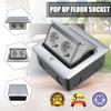 Aluminum Silver Panel EU Standard 2 Way Floor Socket Electrical Outlet Modular Combination Customized Available Sockets