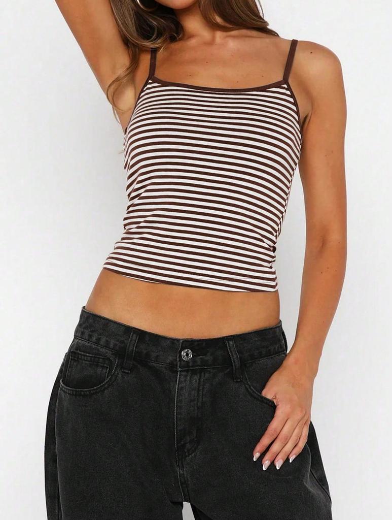 European Striped Strapless Crop Top - Sexy, Versatile, and Essential for Spring/Summer Outings and Commuting