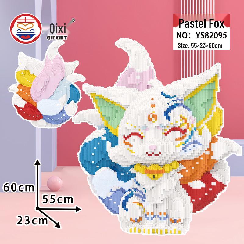 Seria Vulpea cu Nouă Cozi Ursuleț din Cărămizi Jucărie Puzzle Educativă pentru Băieți și Fete