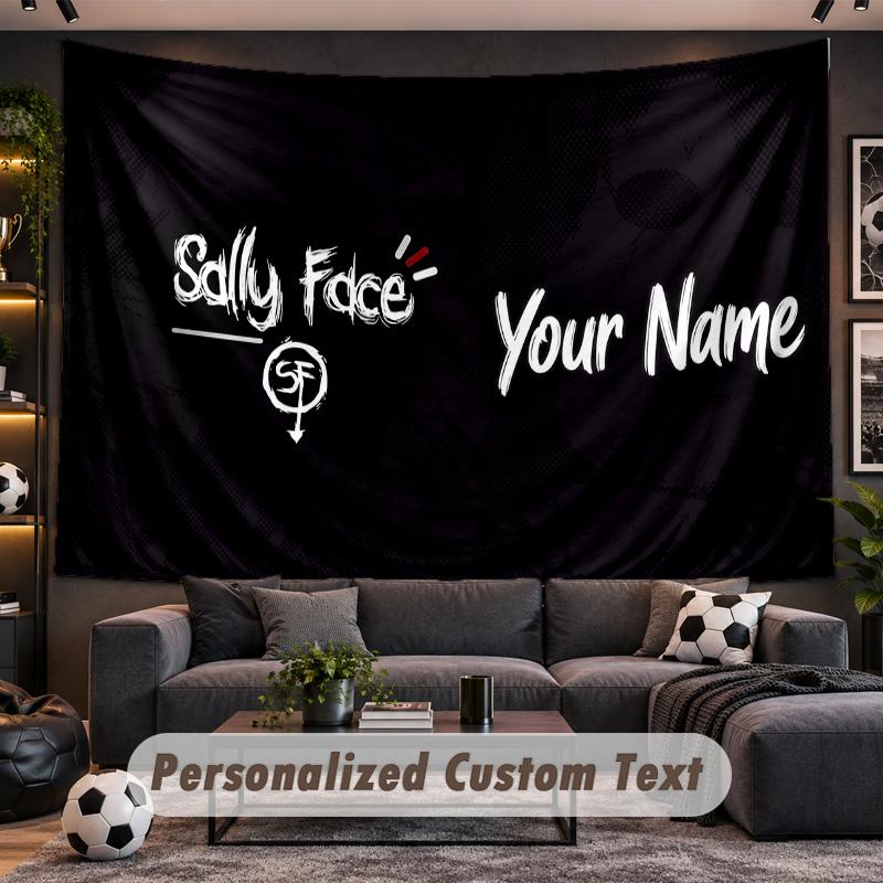 Sally Face Personalized Tapestry Support Custom Name, Wall Art Home Decoration