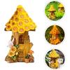 Angoily Solar Fairy House, Solar Resin Powered Garden Decor Creative Landscape Decoration for Yard Patio and Lawn Ornaments, Landscape, Fairy Garden
