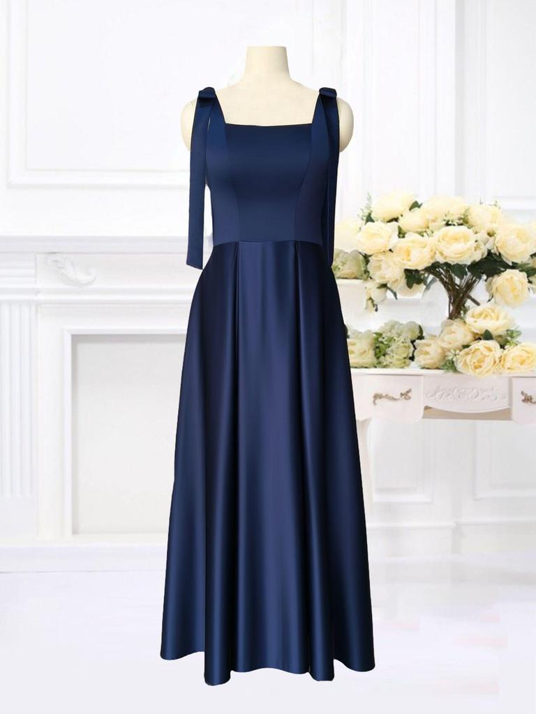 2025 Simple Forest Style Satin Spaghetti Strap French Wedding Dress
