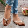 Fashion 2025 Fashion Solid Color Casual Slippers Summer Comfortable Silver Gold Women's Shoes Beach Home Flat Simple Women's Slippers