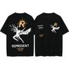 Trendy brand REPRESEN classic slogan printed male and female couples crew neck pullover cotton short-sleeved T-shirt high street