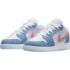 Air Jordan 1 Low GS Denim Sequin Kids Sneakers Blue Cobalt-Bliss White HQ2001-400