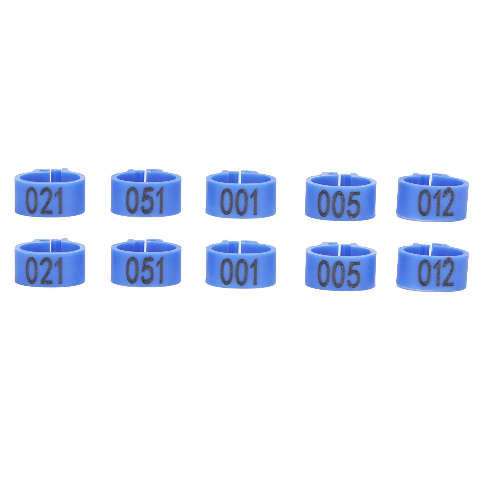 

100 шт. Кольца для ног птиц 10 мм с номерами 001-100 Идентификационный клип для голубей Птицеводческий инвентарь синий