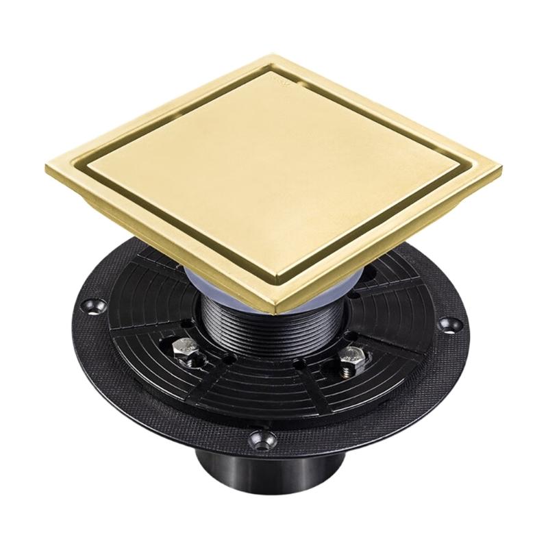 Modern Square Floor Drain for Bathroom 4 Inch Floor Drain Contemporary 4 Inch Square Shower Drain Quick Installation
