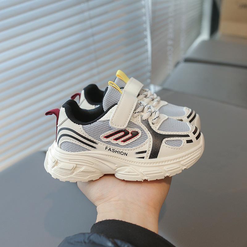 Spring new children s sports shoes mesh breathable boys running shoes soft sole girls dad shoes 22 белый