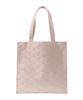 Maison de Fleur Women's Pink Square Tote Bag with Embroidered Lace Logo