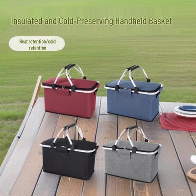 Panier de pique-nique isotherme portable - Rangement pliable pour pack de glace pour une utilisation en extérieur