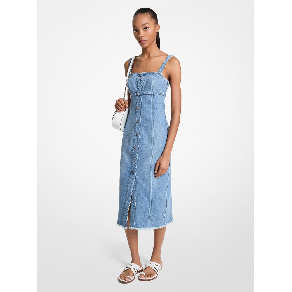 

Michael Kors Flared Denim Midi Dress Jt58330eb1538 Angel Blue Wash 8