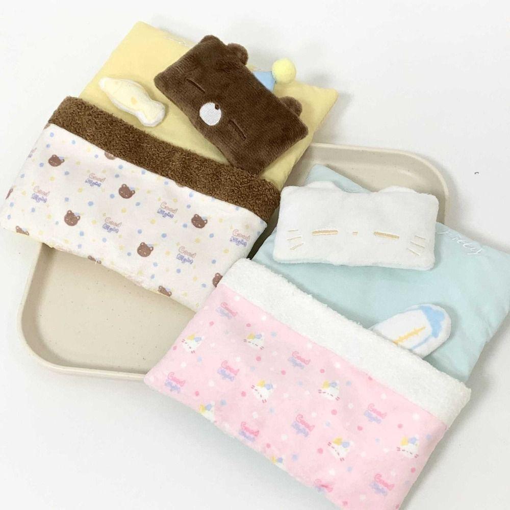 

Спальний мішок для ляльок ручної роботи Лялька з бавовною, 10 см, постільна білизна, подушка, іграшка, аксесуари для ляльки рожевий