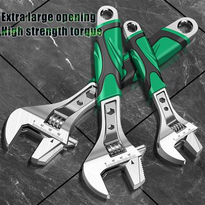 8/10/12Inch Adjustable Wrench Wide Jaw Opening Precise Jaw Design Grips Tight-Even In Tight Spaces