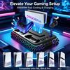 For All-in-One Cooling Stand Base PS5/PS5 Slim/PS5 Pro Model with RGB Lighting Effects Storage Function and Controller Base