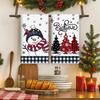 1pc Christmas Kitchen Towels Christmas Tree Kitchen Dish Towels Green Buffalo Plaid Xmas Tree Dishcloth For Farmhouse Home Decor