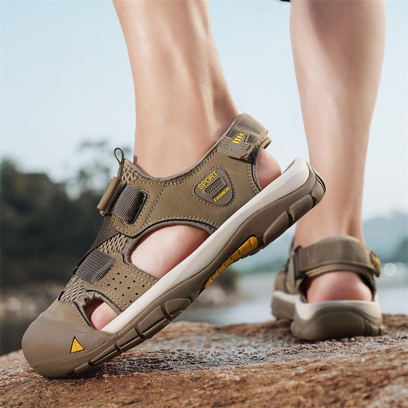 Fashion Lightweight Men's Summer Sandals Soft Comfortable Anti-collision Toe Sneakers Quick-Dry Wading Aqua Shoes Antiskid Beach Sandaly