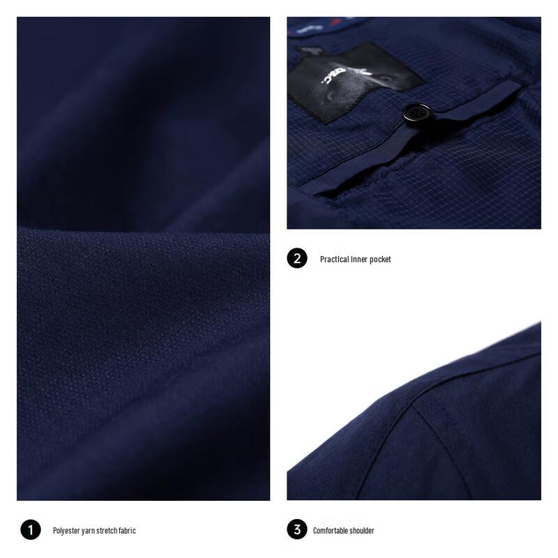 SEPTWOLVES Men's Baseball Collar Tencel Blend Jacket