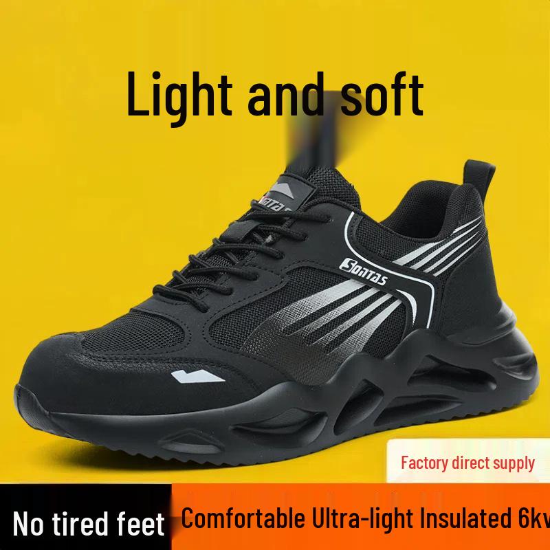 Men's Summer Breathable Steel Toe Safety Shoes - Anti-Smash, Anti-Puncture, Insulated Work Shoes