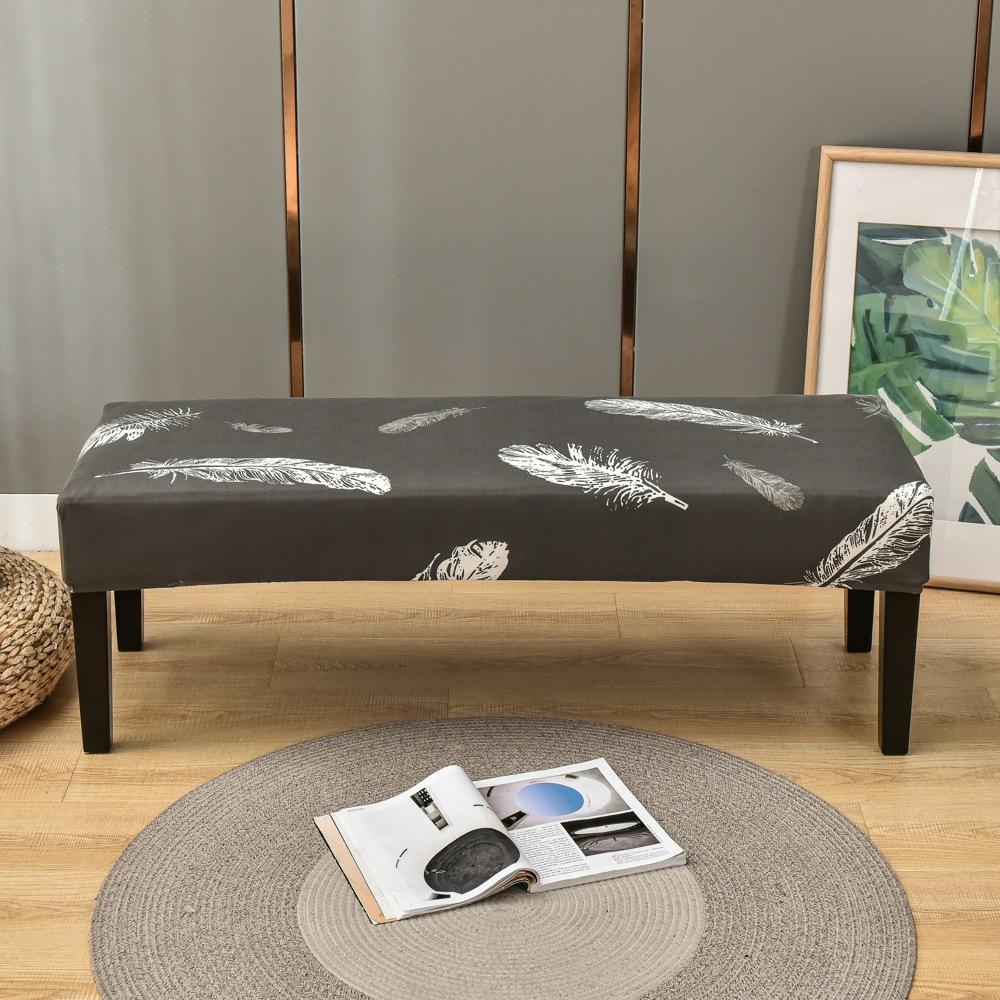 Bench Cover Stretch Spandex Piano Stool Cover Long Ottoman Cover Solid Color Changing Shoes Chair Slipcover Home Decor