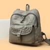 2025 Soft Leather Women Backpacks Rivet Multifunctional Shoulder Bags Female Retro Travel Teenage Girl Fashion Schoolbag
