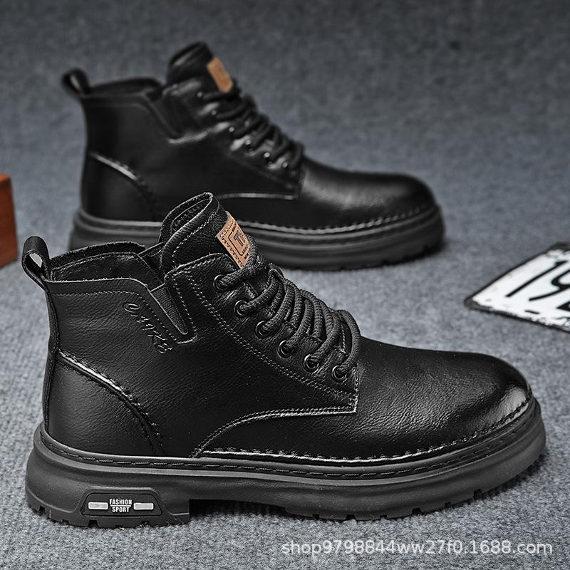 Men's shoes 2025 autumn new Martin boots thick-soled medium-top retro versatile casual tooling British style short boots