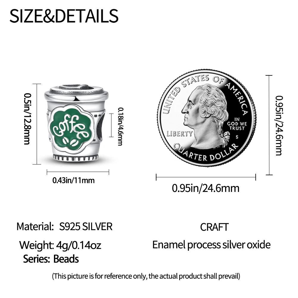 Charm Bead Charms Authentic copper Plated Afternoon Tea Coffee Cup Bead Charms Compatible With Bracelets Diy Fine Gift Women Delicate Jewellery