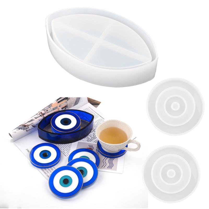 DIY Resin Coaster Tray Molds Silicone Storage Box Mold Set Epoxy Resin Casting Molds for DIY Casting Home Decoration