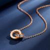 Voyager Titanium Rose Gold Cross Ring Necklace