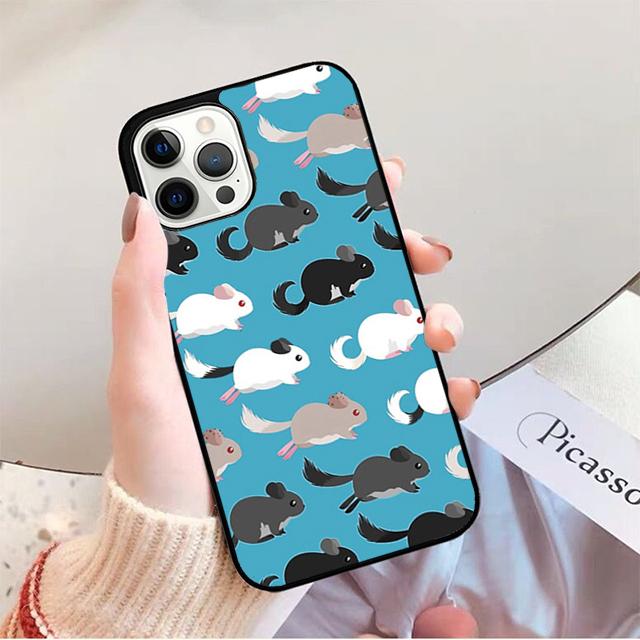 Cute Cartoon Chinchilla Phone Case for iPhone 17 Air 16 16e 15 Plus for Apple 13 11 12 14 Pro Max Cover Coque Fundas