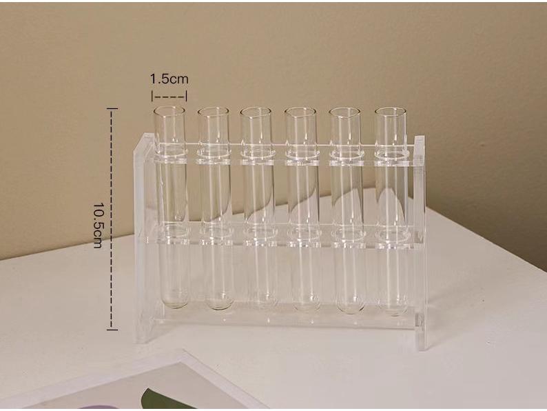 Glass Test Tube Vase – Creative Transparent Hydroponic Flower Stand for Balcony Ornaments