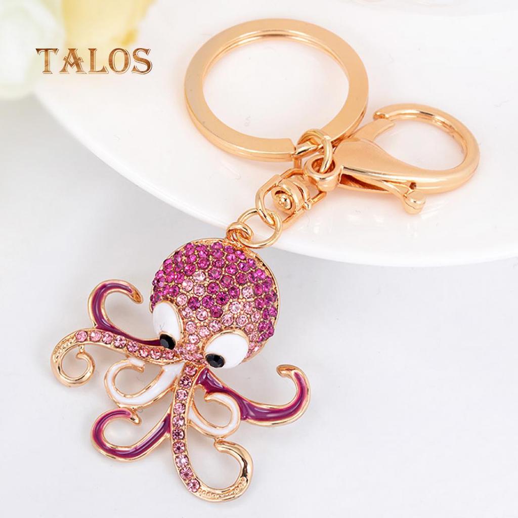 Lovely Cartoon Octopus Pendant Key Chain Keychain Ring Bag Purse Wallet Decor Suspension Trinket