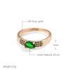 New Emerald Oval Cut Natural Zircon Ring For Women  Rose Gold Wedding Ring Fashion High Quality Daily Fine Jewelry
