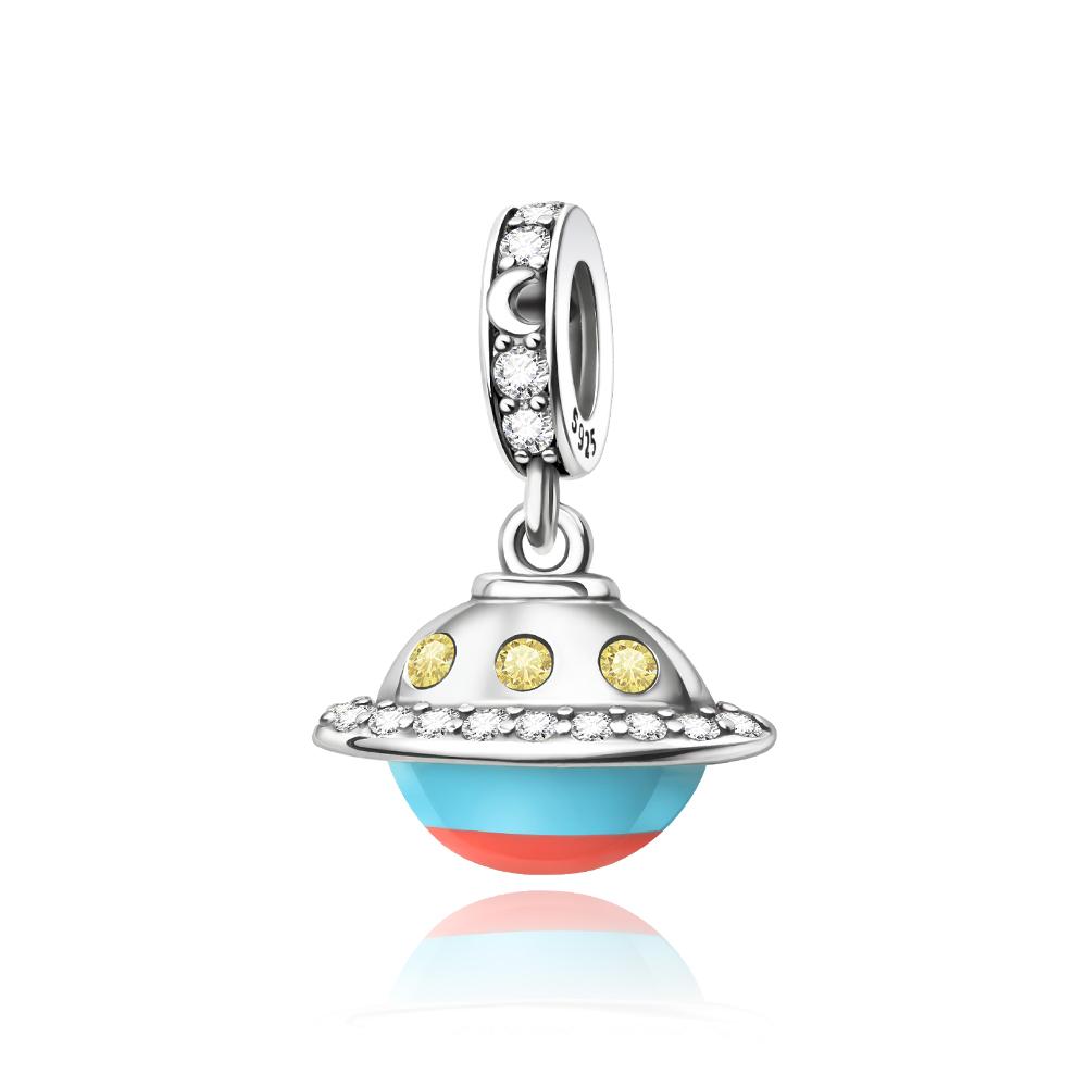 

Ahthen copper Bead Charms UFO Dangle Charm fit Snake Chain Bracelets Necklaces for Women Jewellery Making High Quality