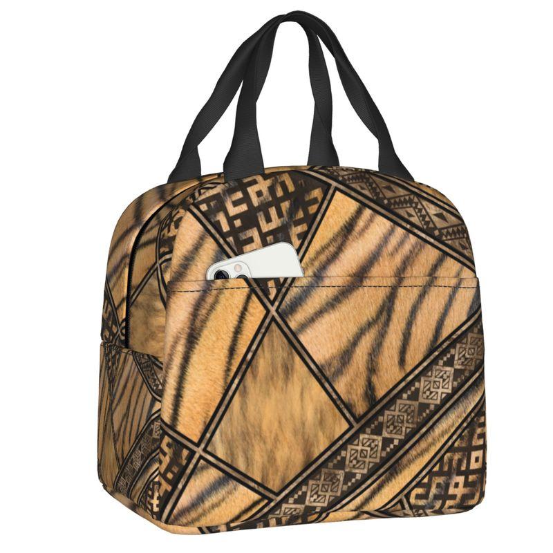 Borse Termiche Pranzo con Stampa Leopardo per Donne Pelle Animale Riutilizzabile Cooler Termico Cibo Pranzo Scatola Pranzo Lavoro Scuola Viaggio