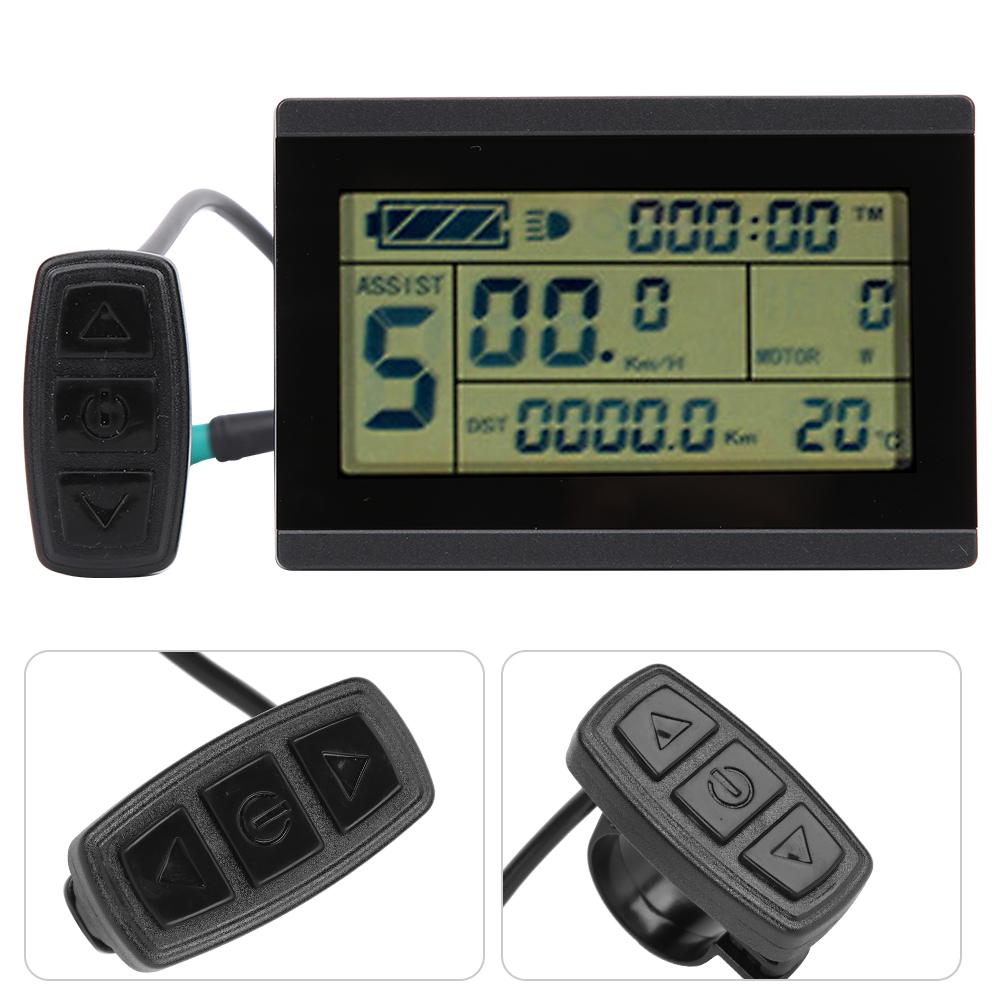 Bike Conversion KTLCD3U Horizontal Black&White Screen LCD Meter Waterproof Connector