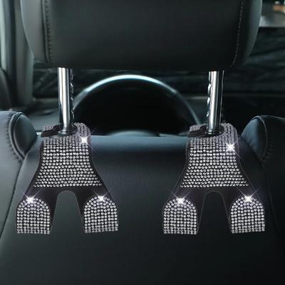 Gancio per Sedile Auto Bling, Gancio per Poggiatesta, Supporto Decorativo con Strass e Diamanti, Grucce per Auto per Borsa, Accessori per Organizzazione Borsa