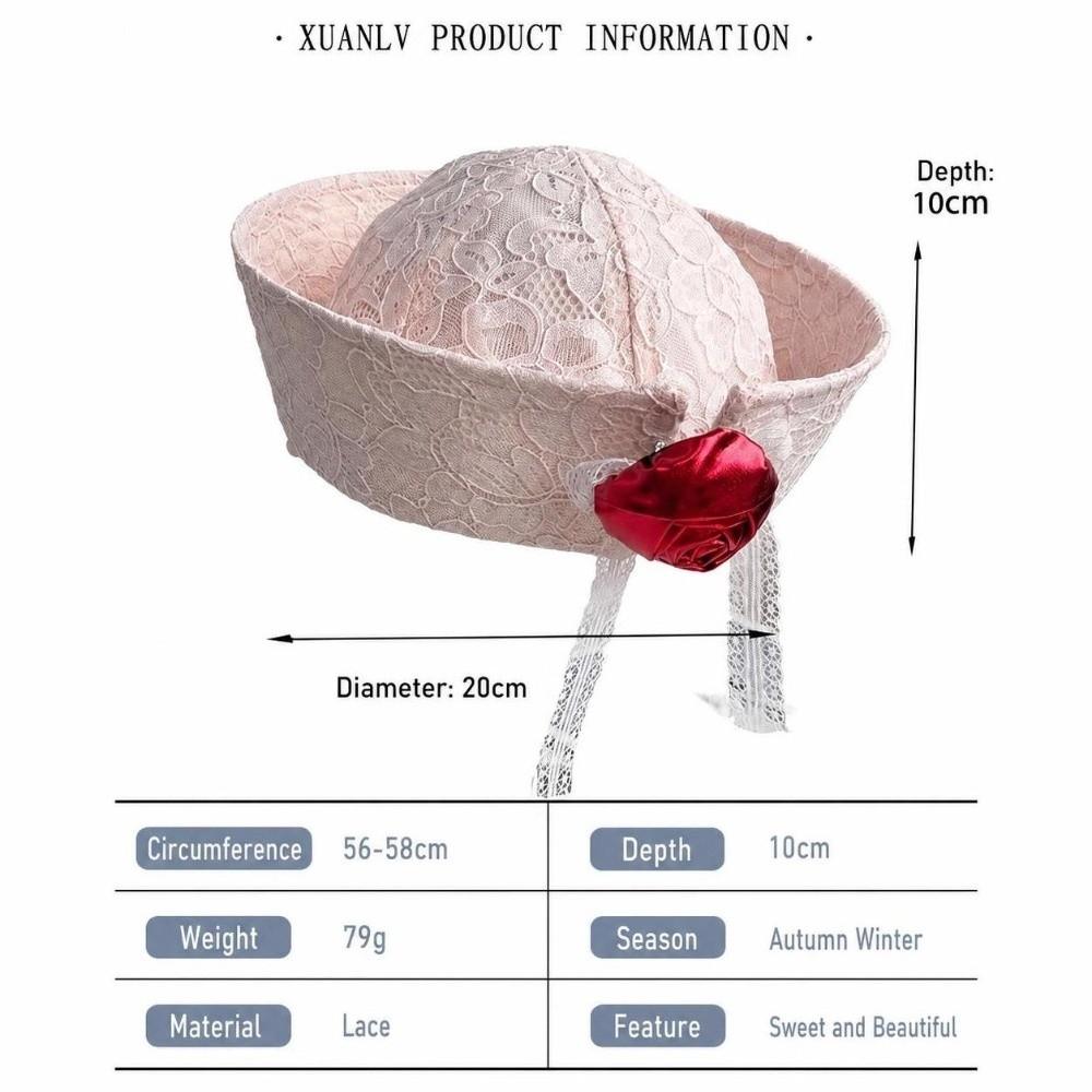 Breathable Lace Sailor Hat Cuffed Brim Beret Cap New Painter's Hat Harajuku Style