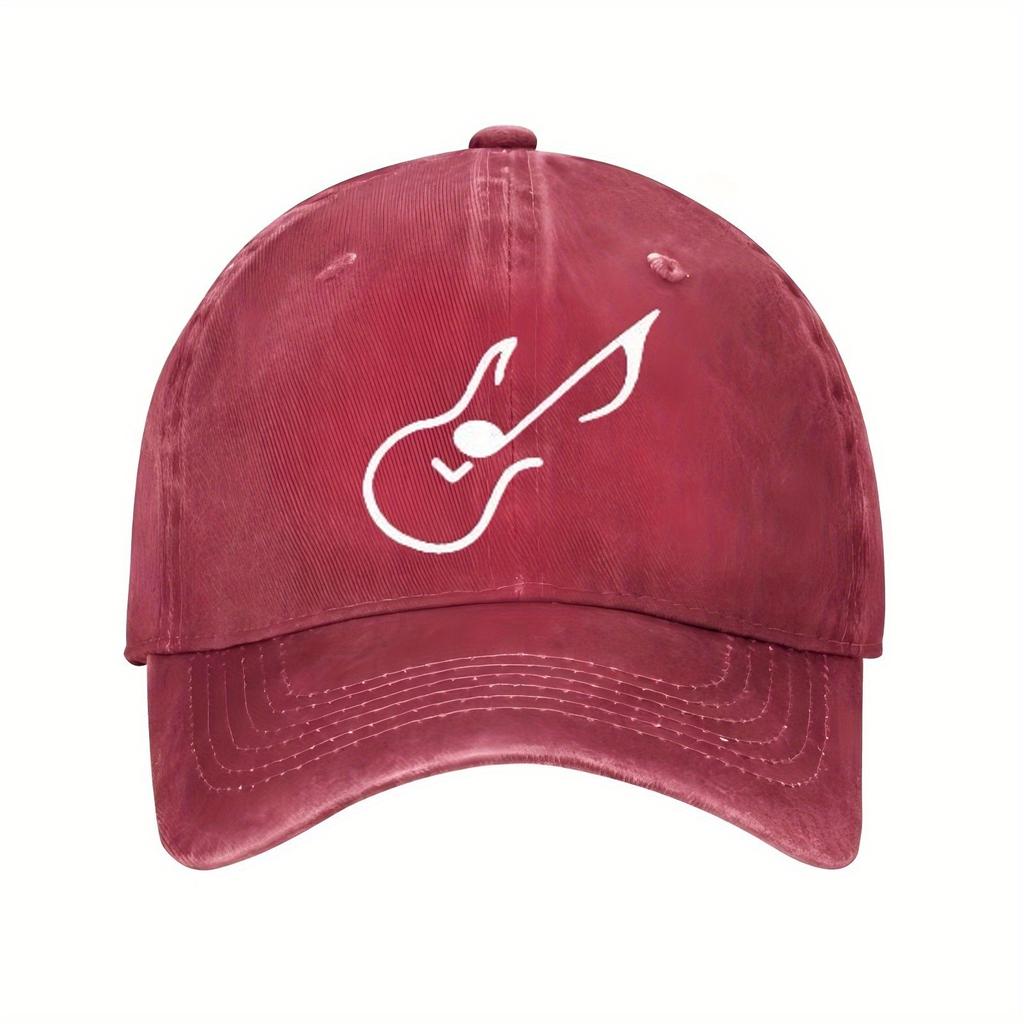 Guitar Music Note Baseball Cap Unisex Washed Cotton Adjustable Casual Dad Hat Outdoor