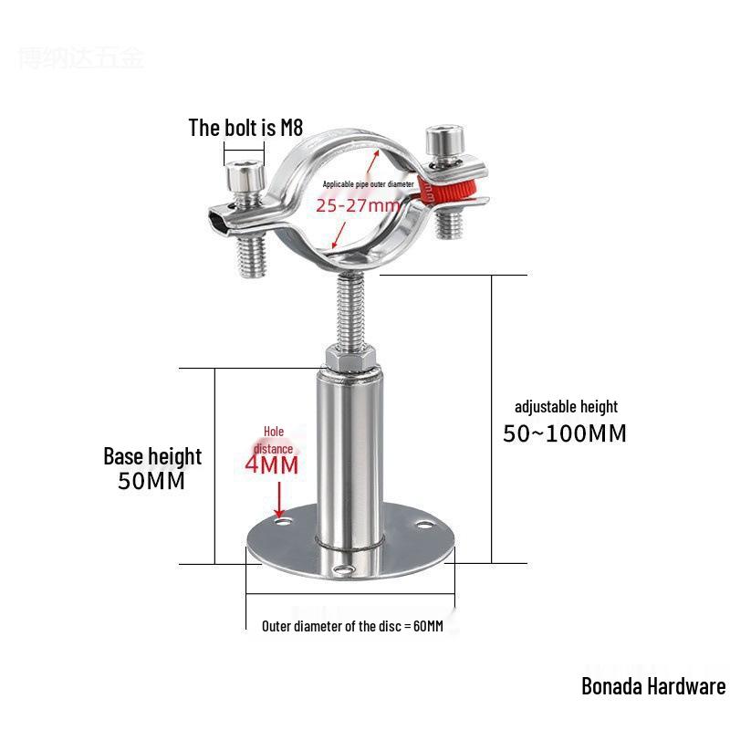 Stainless Steel Pipe Fixing Bracket Clamp for Gas and Water Pipes