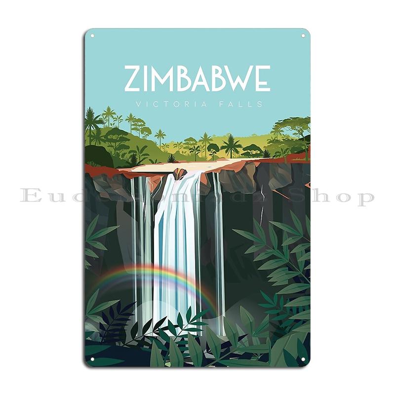 Зимбабве Водопад Виктория Винтажный Туристический Постер Зимбабве Металлическая Табличка Печать Вечеринка Кинотеатр На Заказ Водопад Виктория Жестяная Вывеска Постер 20x30cm