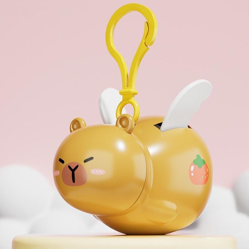 Cartoon Zugseil Schüttelnder Flügel Anhänger Schlüsselanhänger Niedlicher Dicker Panda Tiger Flügel Kordelzug Schlüsselanhänger Rucksack Dekoration Geschenke