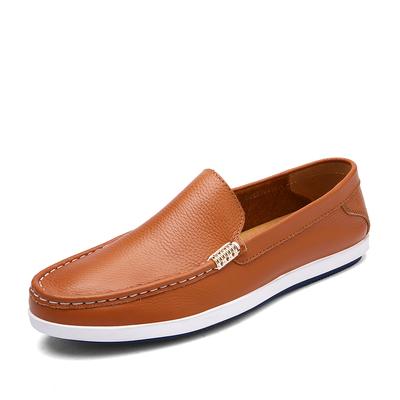 Classic Brown Handmade Sole Loafers Soft Sole Comfortable Men's Casual Walking Shoes Outdoor Commuting Men's Work Shoes