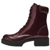 Leighton Leather Round Toe Lace-Up Ankle Boots 3.8cm Women Ankle Boots Burgundy CX027-MER