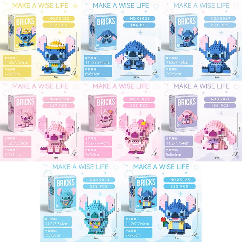 LiLo Stitch Toys Building Block Angel lega Cartoon Character Assembled Model Toys For girl Children Birthday Gifts